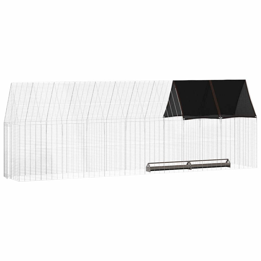 Jaula Para Pollos 2 Pcs Plateado 600 X 100 X 210 Cm