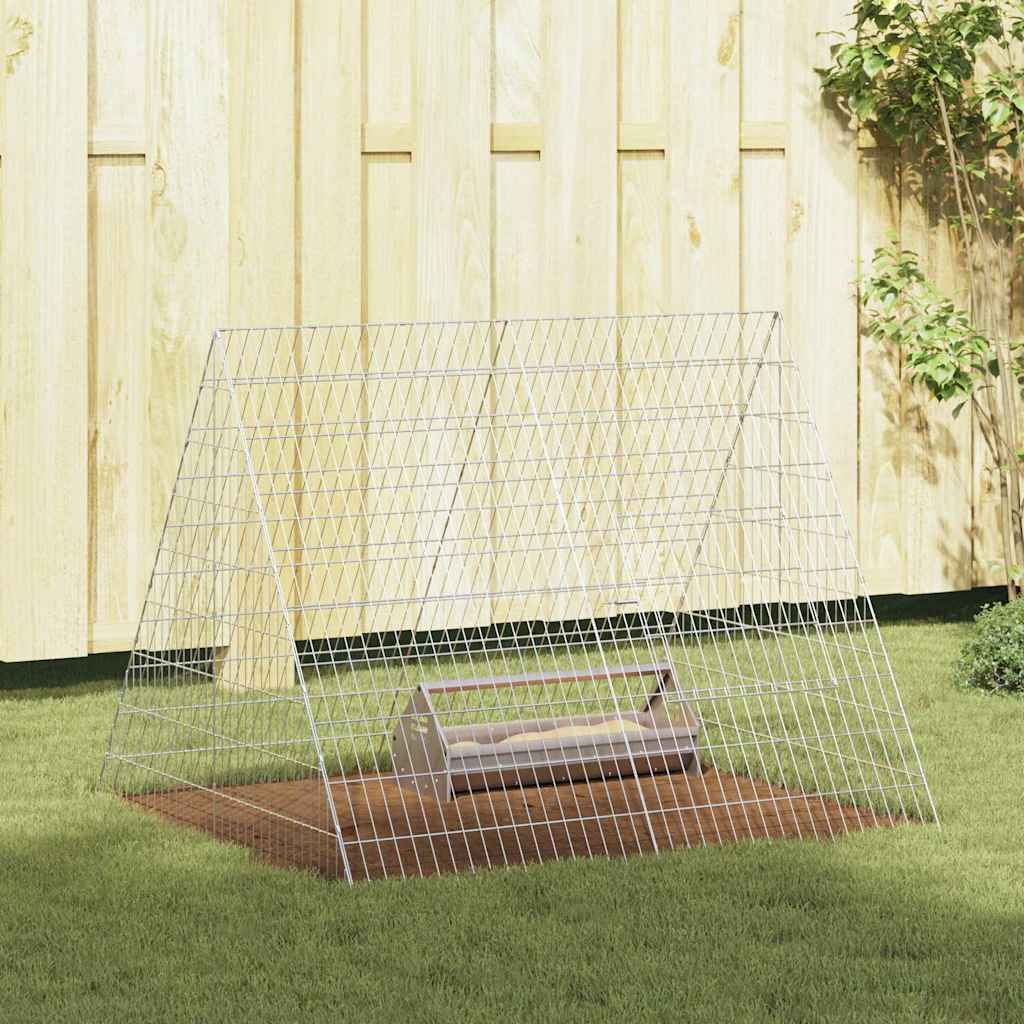 Jaula Para Pollos Plateado 430 X 100 X 85 Cm Acero Galvanizado