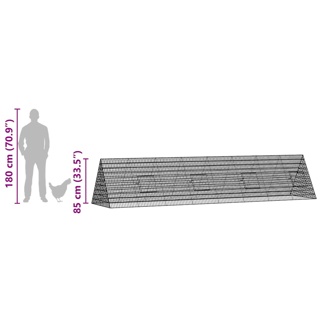 Jaula Para Pollos Plateado 430 X 100 X 85 Cm Acero Galvanizado