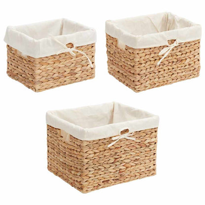 Cestas De Almacenamiento 3 Pcs Natural Jacinto De Agua