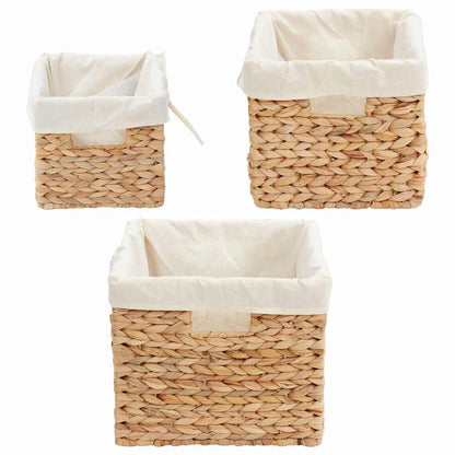 Cestas De Almacenamiento 3 Pcs Natural Jacinto De Agua