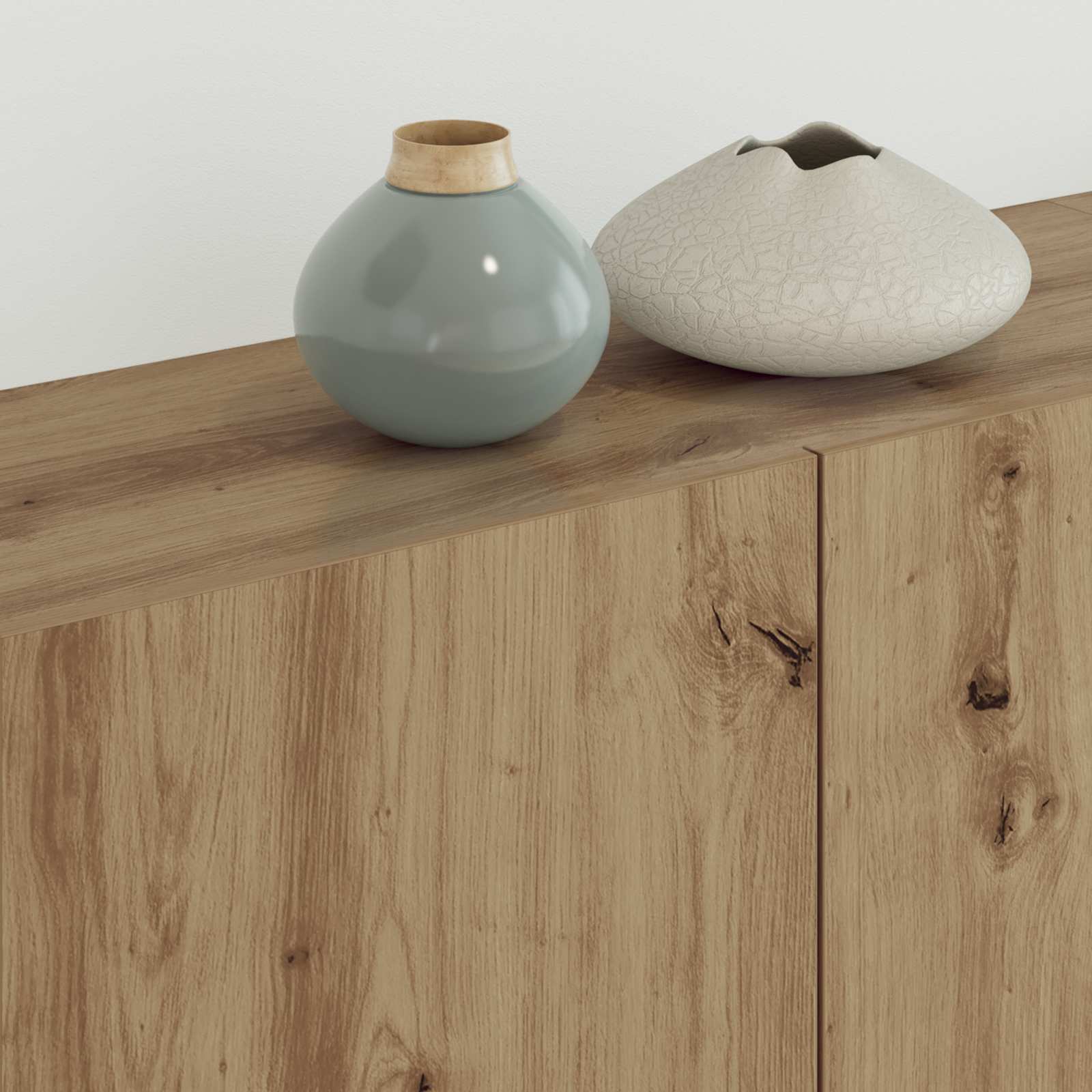 Mueble De Tv 4 Pcs Roble Artesanal Madera De Ingeniería
