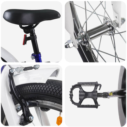 Bicicleta Infantil Para 8-12 Años Azul Y
