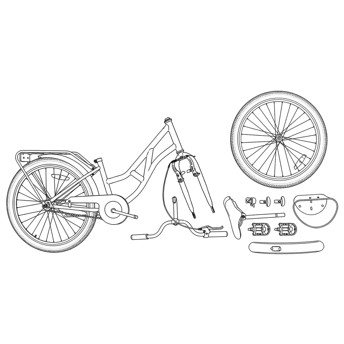 Bicicleta Infantil Para 8-12 Años Oscuro