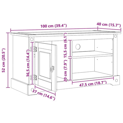 Mueble De Tv Corona 100 X 40 X 52 Cm Madera De Pino Macizo