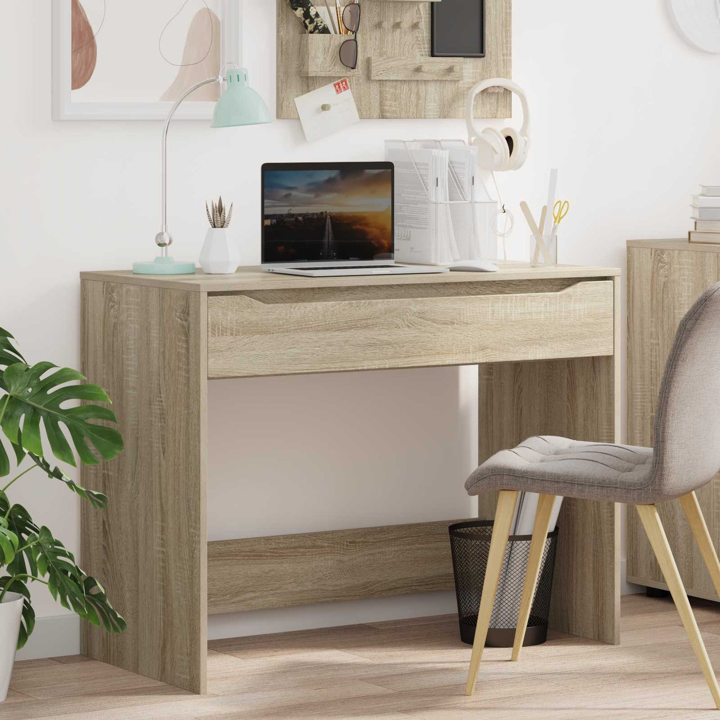 Escritorio Con Cajón Madera De Ingeniería