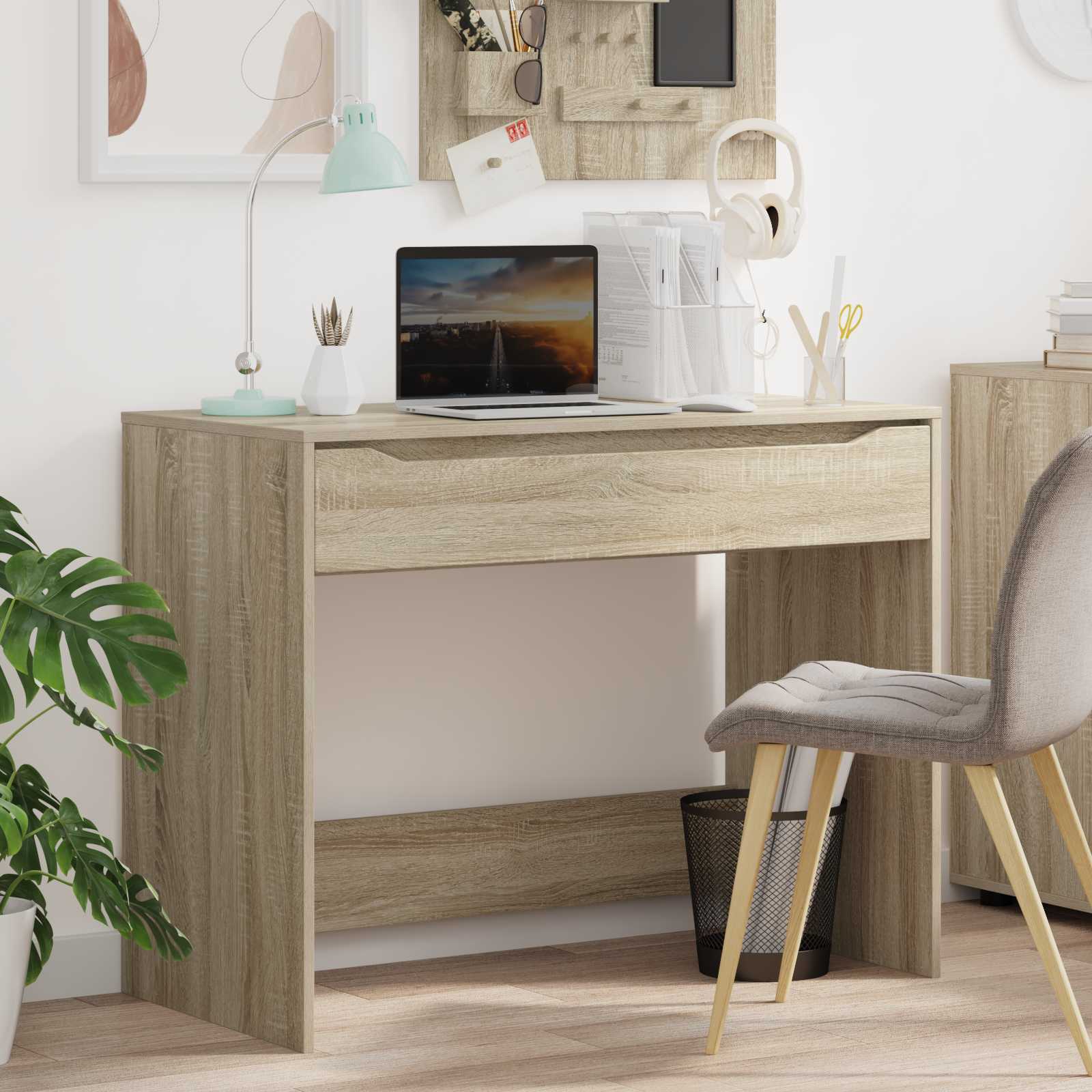 Escritorio Con Cajón Madera De Ingeniería