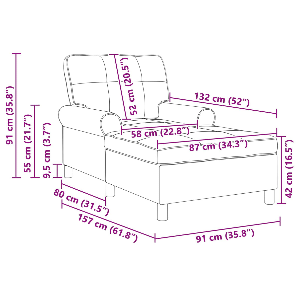 Sillón Reclinable Cuero Sintético