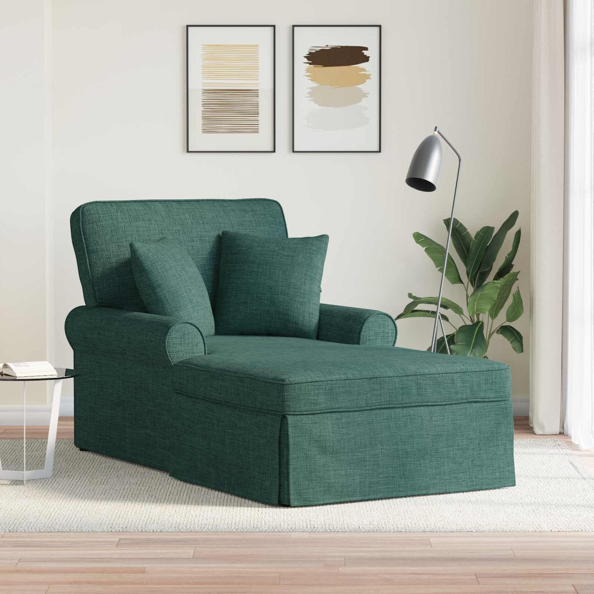 Chaise Lounge Con Falda 3 Uds. Tela 91 X 157 X 91 Cm