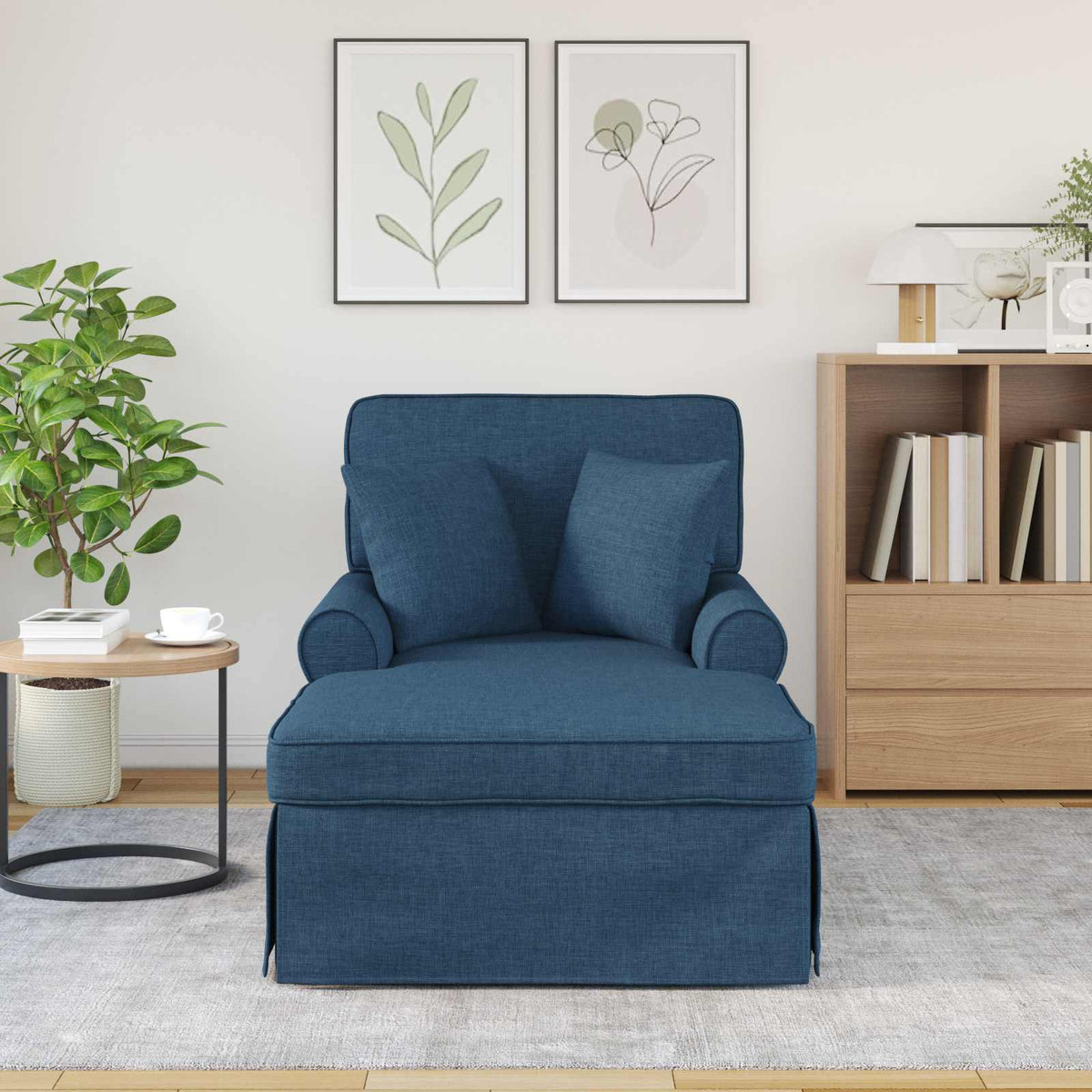 Chaise Lounge Con Falda 3 Uds. Tela 91 X 157 X 91 Cm