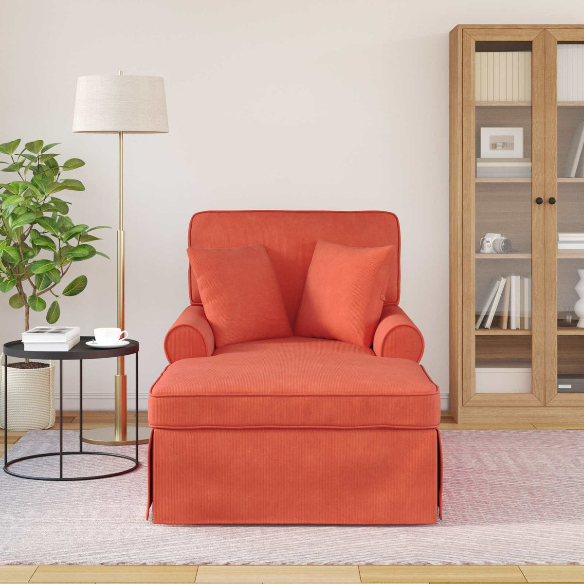 Chaise Lounge Con Falda 3 Uds. Tela De Pana