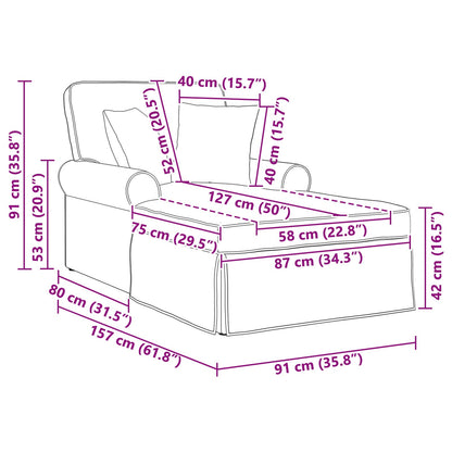 Chaise Lounge Con Falda 3 Uds. Tela De Pana