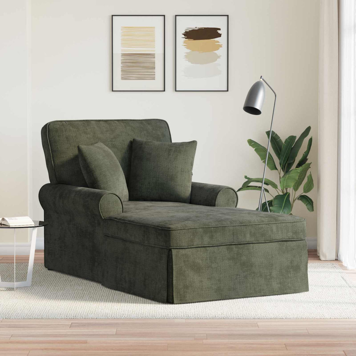 Chaise Lounge Con Falda Con Cojín 157 X 91 X 91 Cm Ares