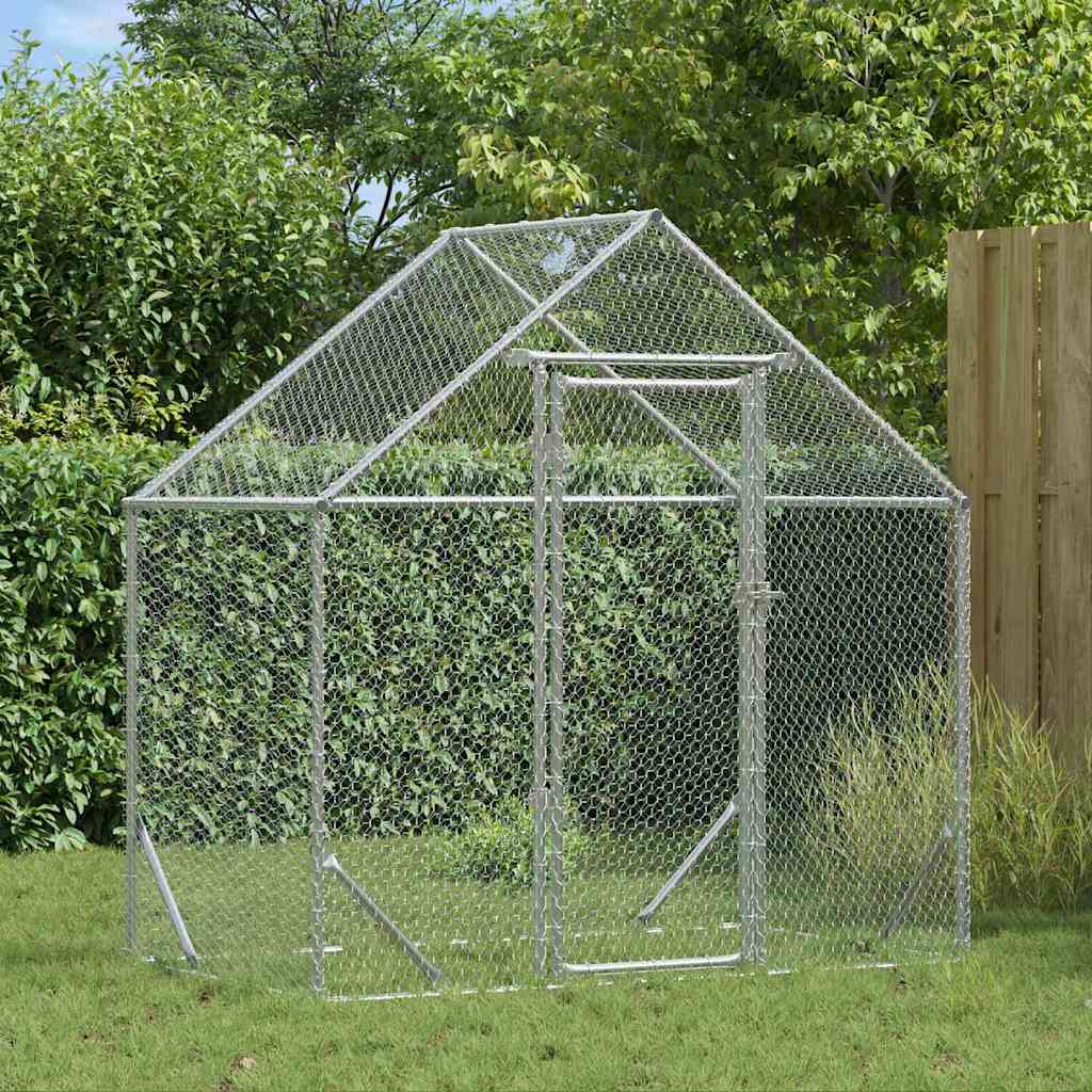 Jaula Para Gallinas Acero Galvanizado Plateado