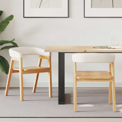 Sillas De Comedor 2 Uds. Madera De Caucho Sólido Natural