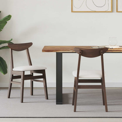 Sillas De Comedor 2 Uds. Madera De Caucho Sólido Natural
