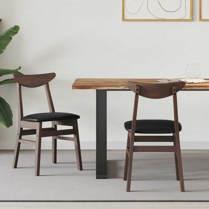 Sillas De Comedor 2 Uds. Madera De Caucho Sólido Natural