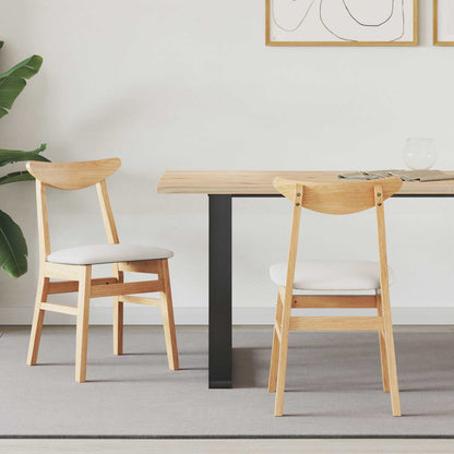 Sillas De Comedor 2 Uds. Madera De Caucho Sólido Natural