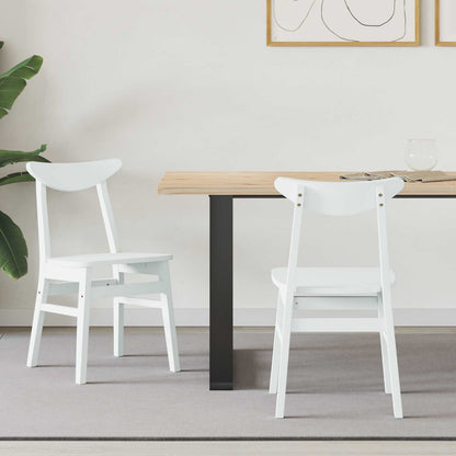 Sillas De Comedor 2 Uds. Madera De Caucho Sólido Natural