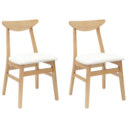 Sillas De Comedor 2 Uds. Madera De Caucho Sólido Natural
