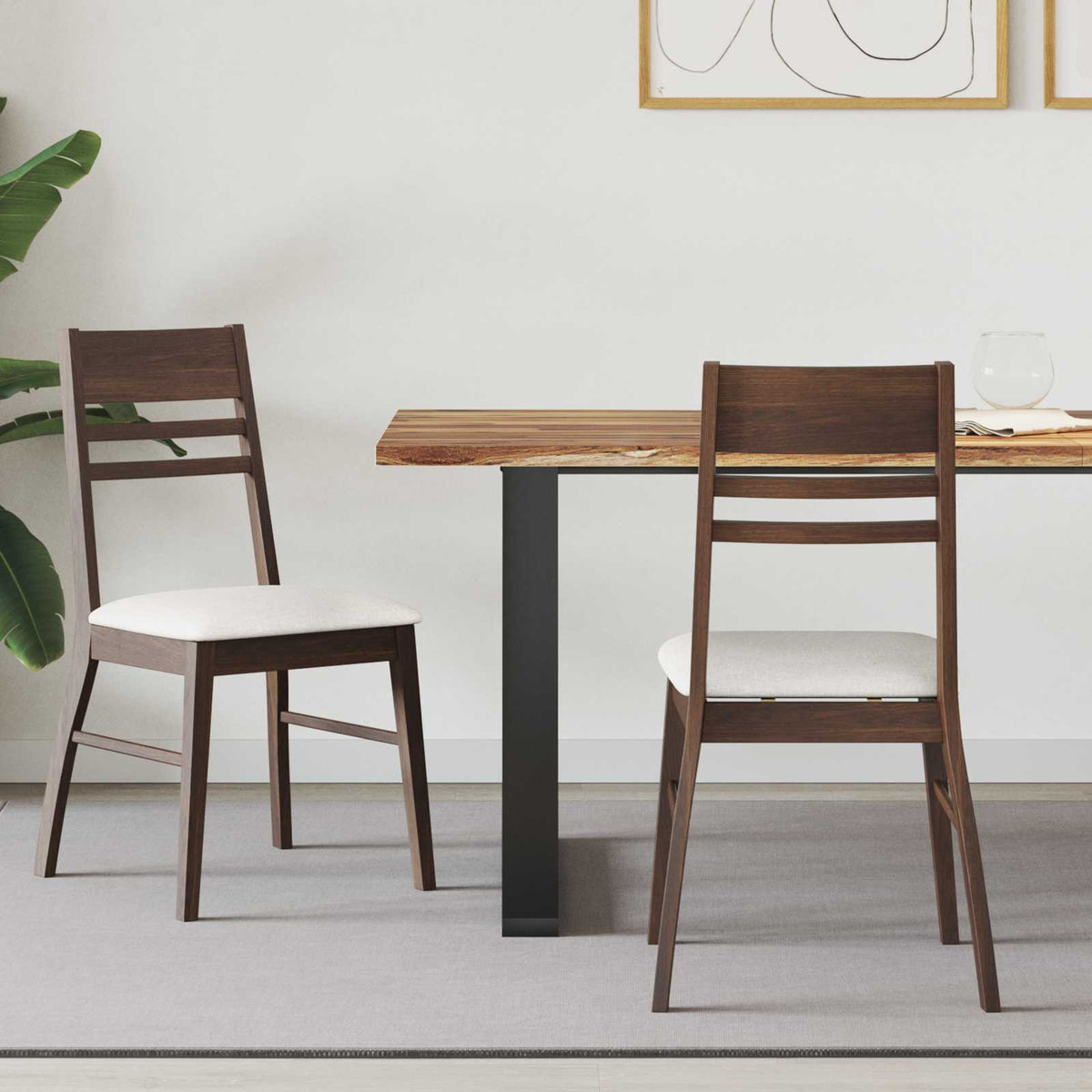 Sillas De Comedor 2 Uds. Madera De Caucho Sólido