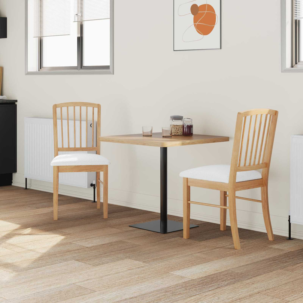 Sillas De Comedor 2 Uds. Madera De Caucho Sólido Natural