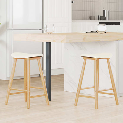 Sillas De Comedor 2 Uds. Madera De Caucho Sólido Natural