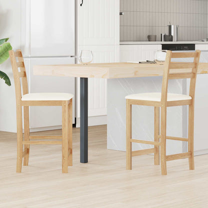 Sillas De Comedor 2 Uds. Madera De Caucho Sólido Natural