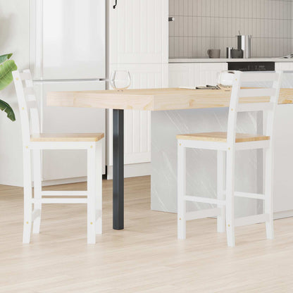 Sillas De Comedor 2 Uds. Madera De Caucho Sólido Natural