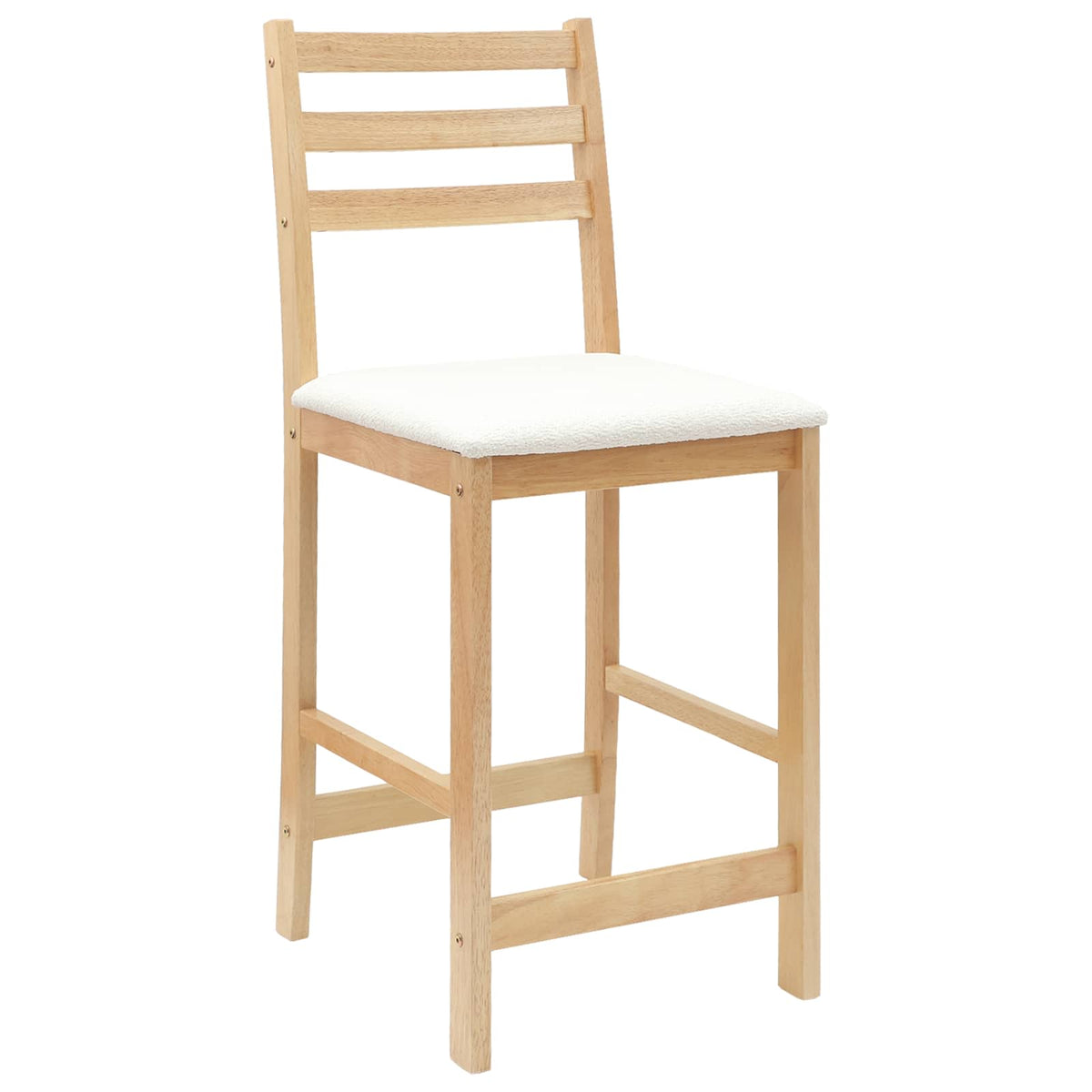 Sillas De Comedor 2 Uds. Madera De Caucho Sólido Natural