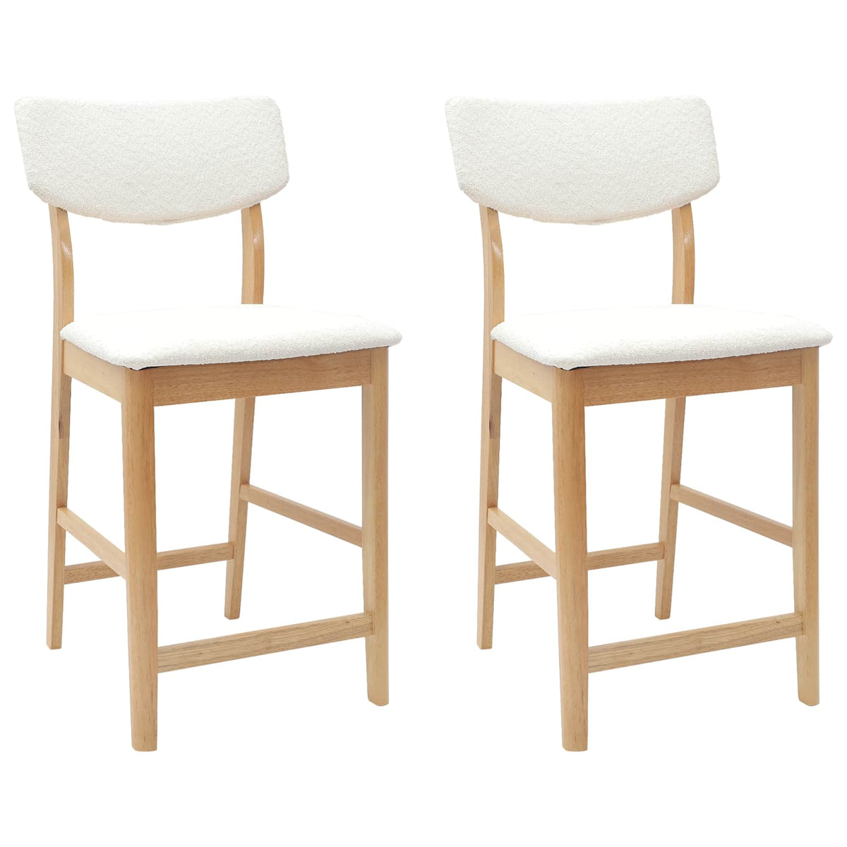 Sillas De Comedor 2 Uds. Madera De Caucho Sólido Natural