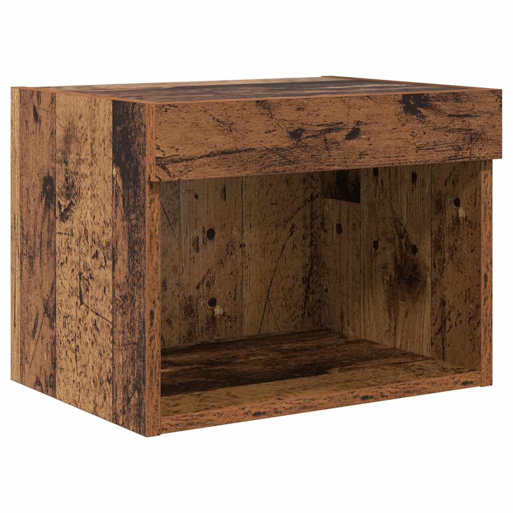 Conjunto De Mueble Para Tv De Pared Con Led 5 Pcs Madera Vieja
