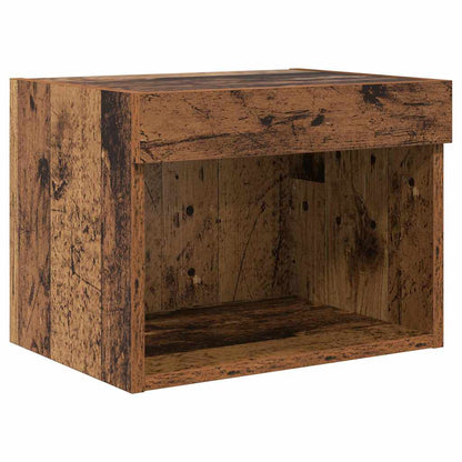 Conjunto De Mueble Para Tv De Pared Con Led 5 Pcs Madera Vieja