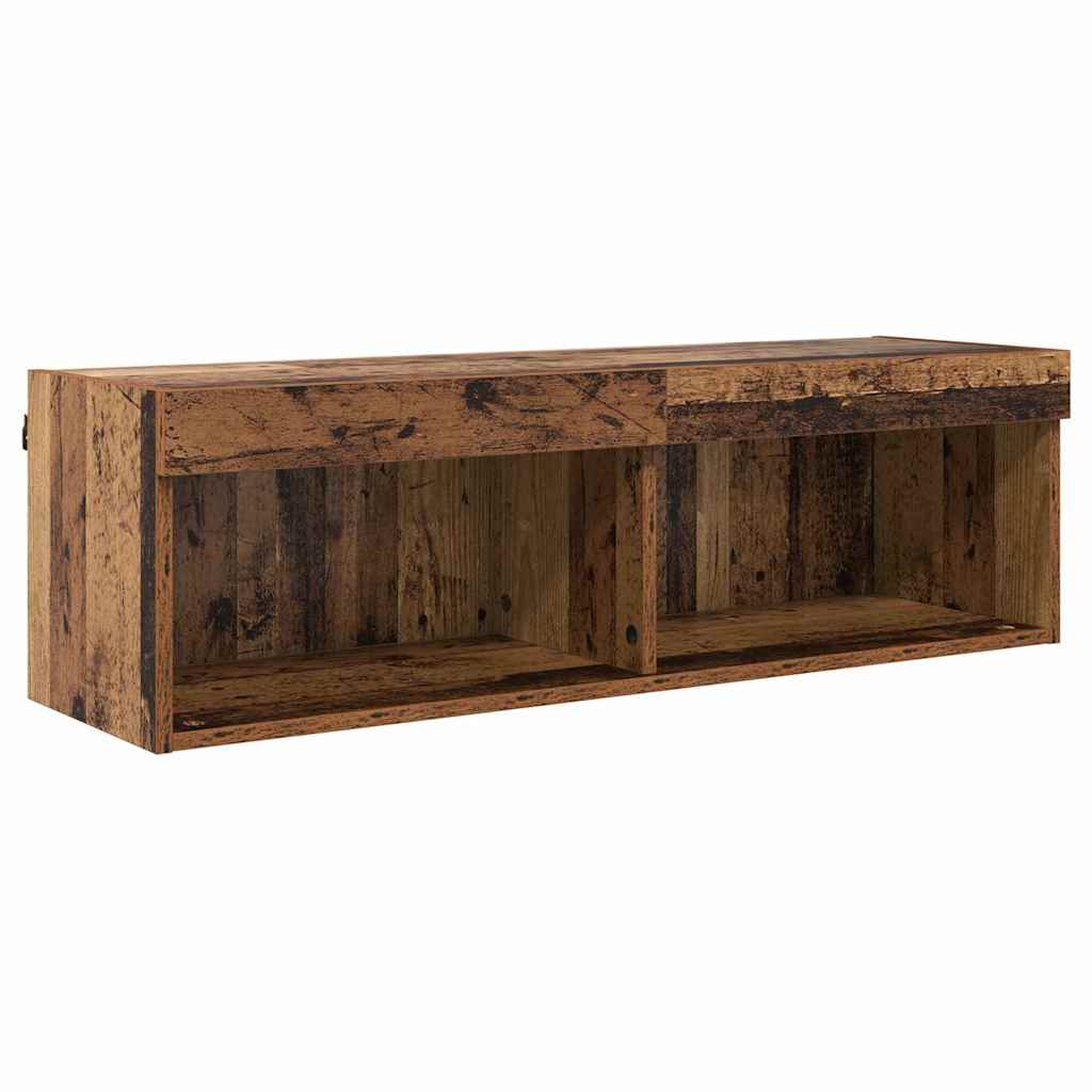 Conjunto De Mueble Para Tv De Pared Con Led 5 Pcs Madera Vieja