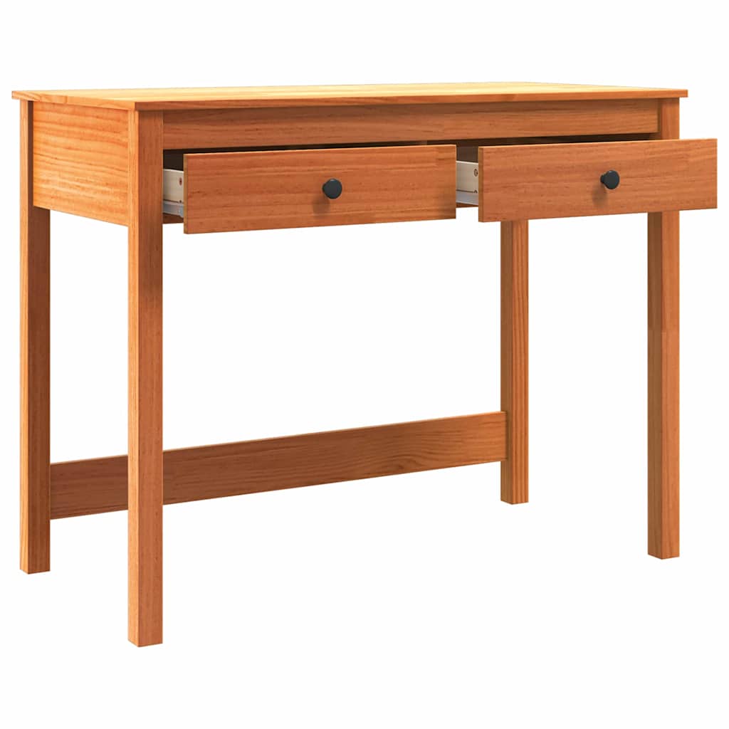 Escritorio Max Brown 100 X 50 X 78 Cm Madera De Pino Macizo