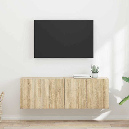 Mueble De Tv Montado En La Pared Roble Artesanal