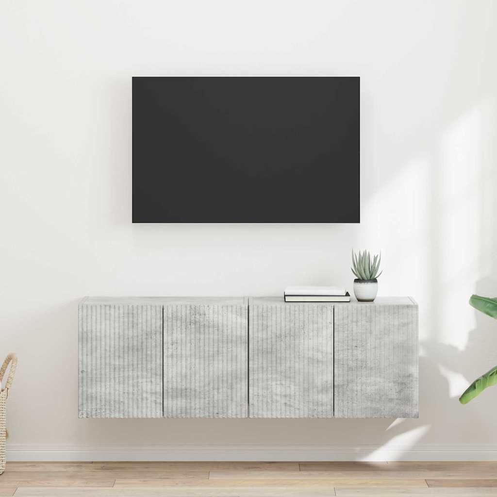 Mueble De Tv Montado En La Pared Roble Artesanal