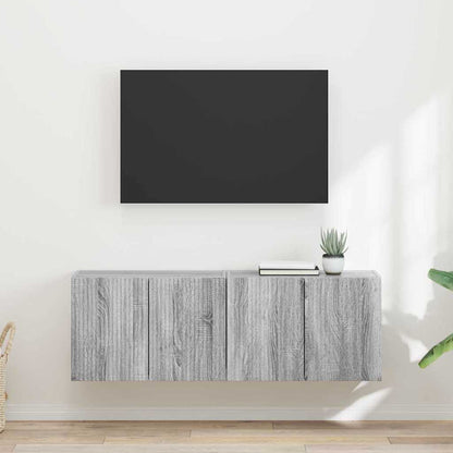 Mueble De Tv Montado En La Pared Roble Artesanal
