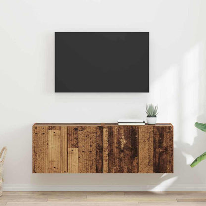 Mueble De Tv Montado En La Pared Roble Artesanal