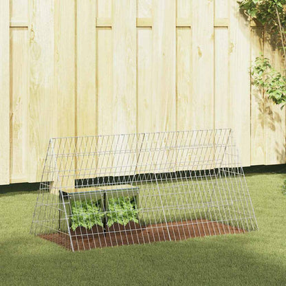 Jaula Para Conejos Plateado 215 X 55 X 55 Cm Acero Galvanizado