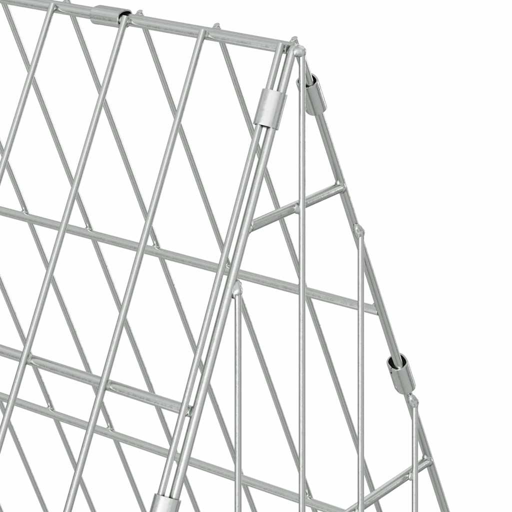 Jaula Para Conejos Plateado 215 X 55 X 55 Cm Acero Galvanizado