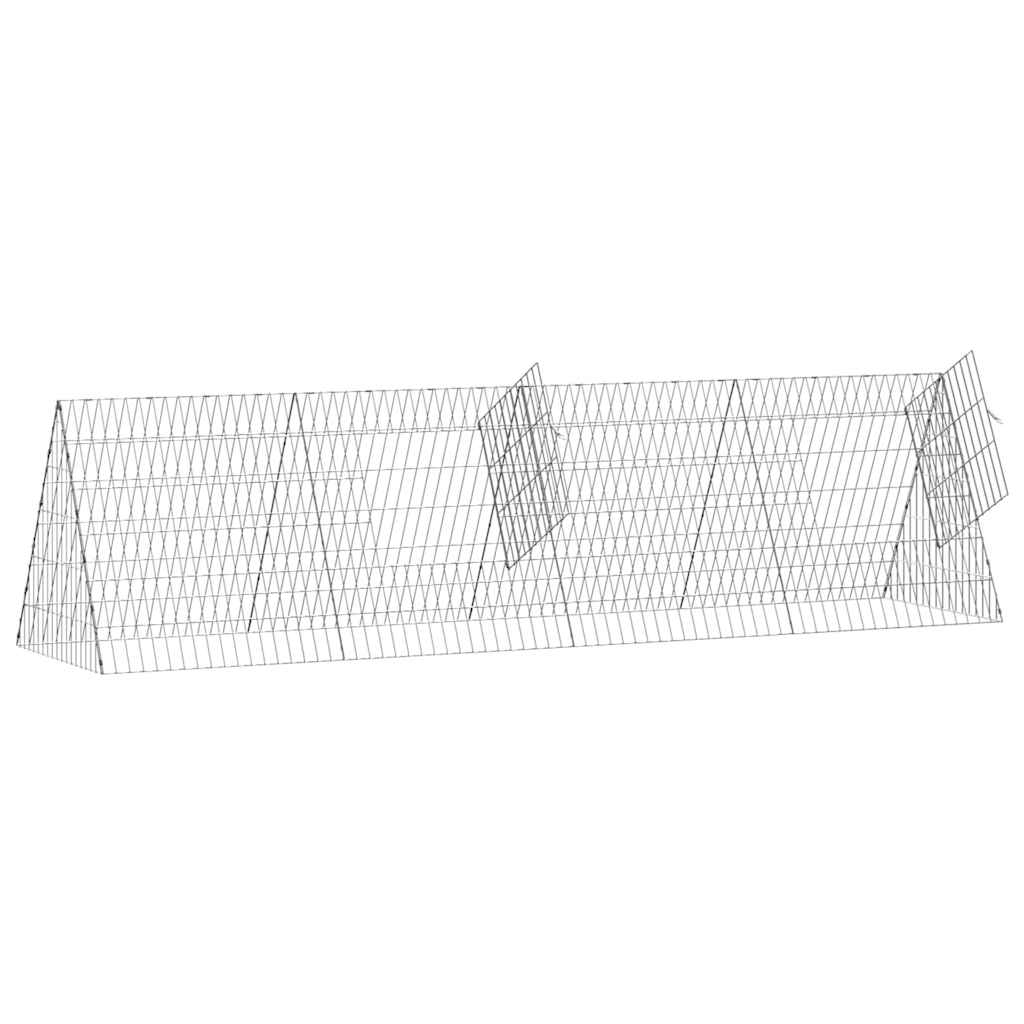 Jaula Para Conejos Plateado 215 X 55 X 55 Cm Acero Galvanizado