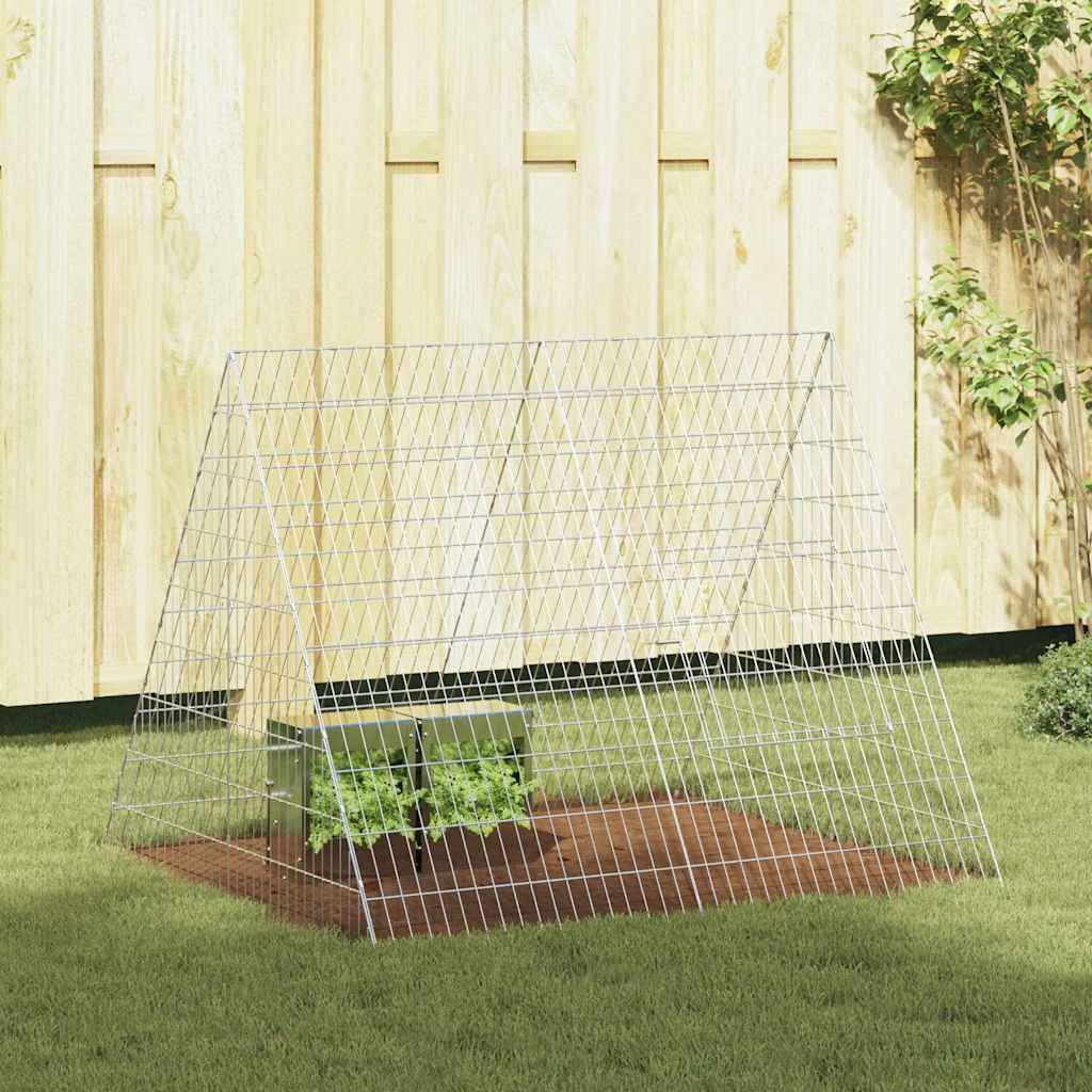 Jaula Para Conejos Plateado 650 X 100 X 85 Cm Acero Galvanizado