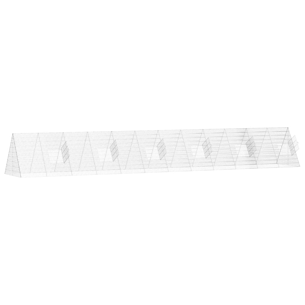 Jaula Para Conejos Plateado 650 X 100 X 85 Cm Acero Galvanizado