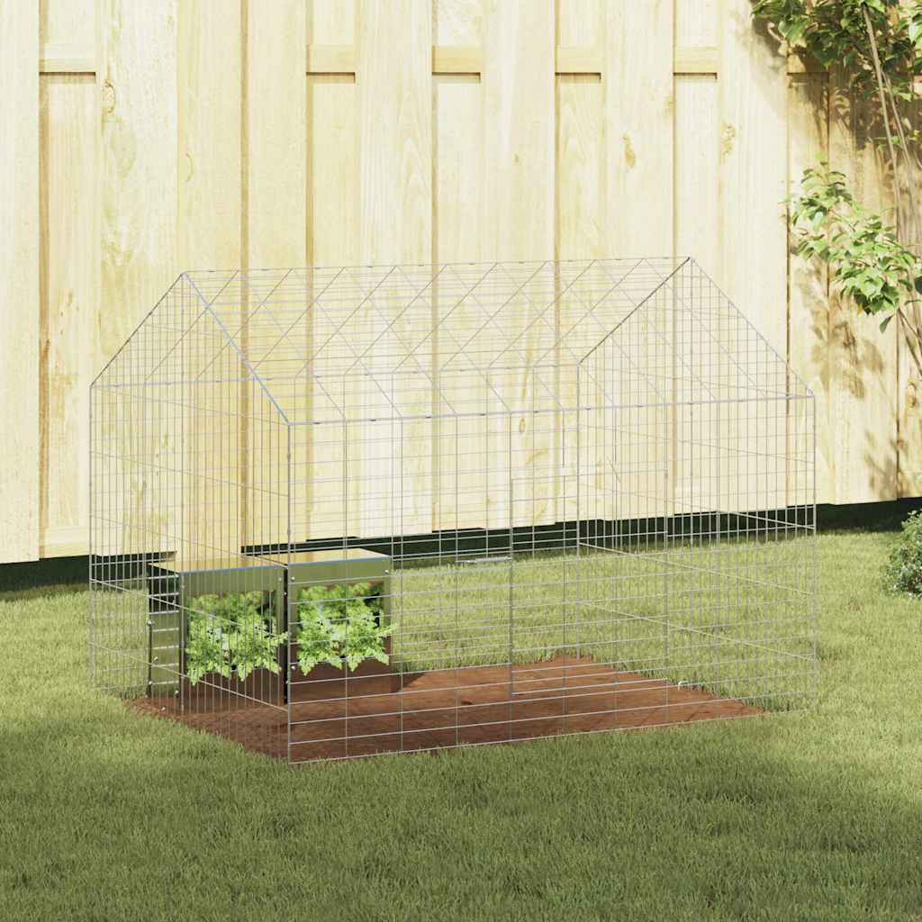 Jaula Para Conejos Plateado 600 X 78 X 78 Cm Acero Galvanizado