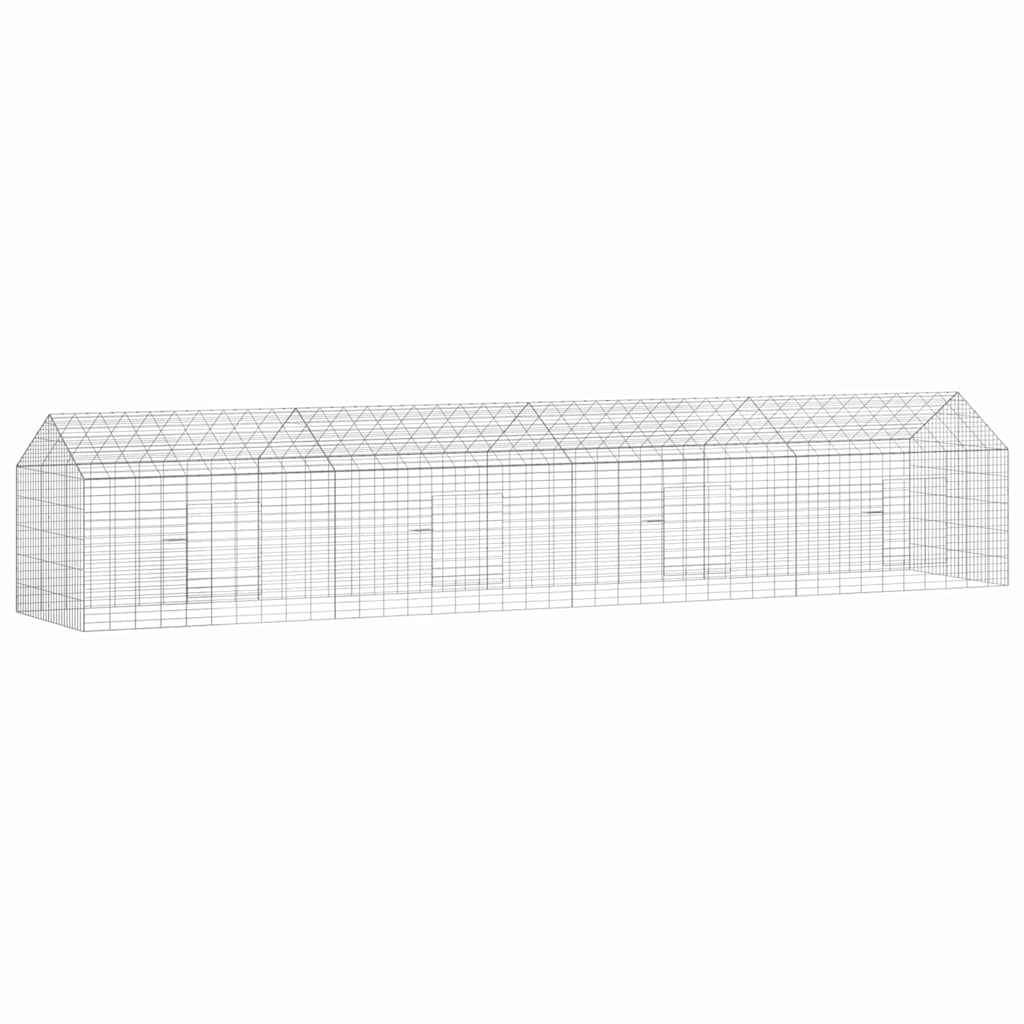 Jaula Para Conejos Plateado 600 X 78 X 78 Cm Acero Galvanizado