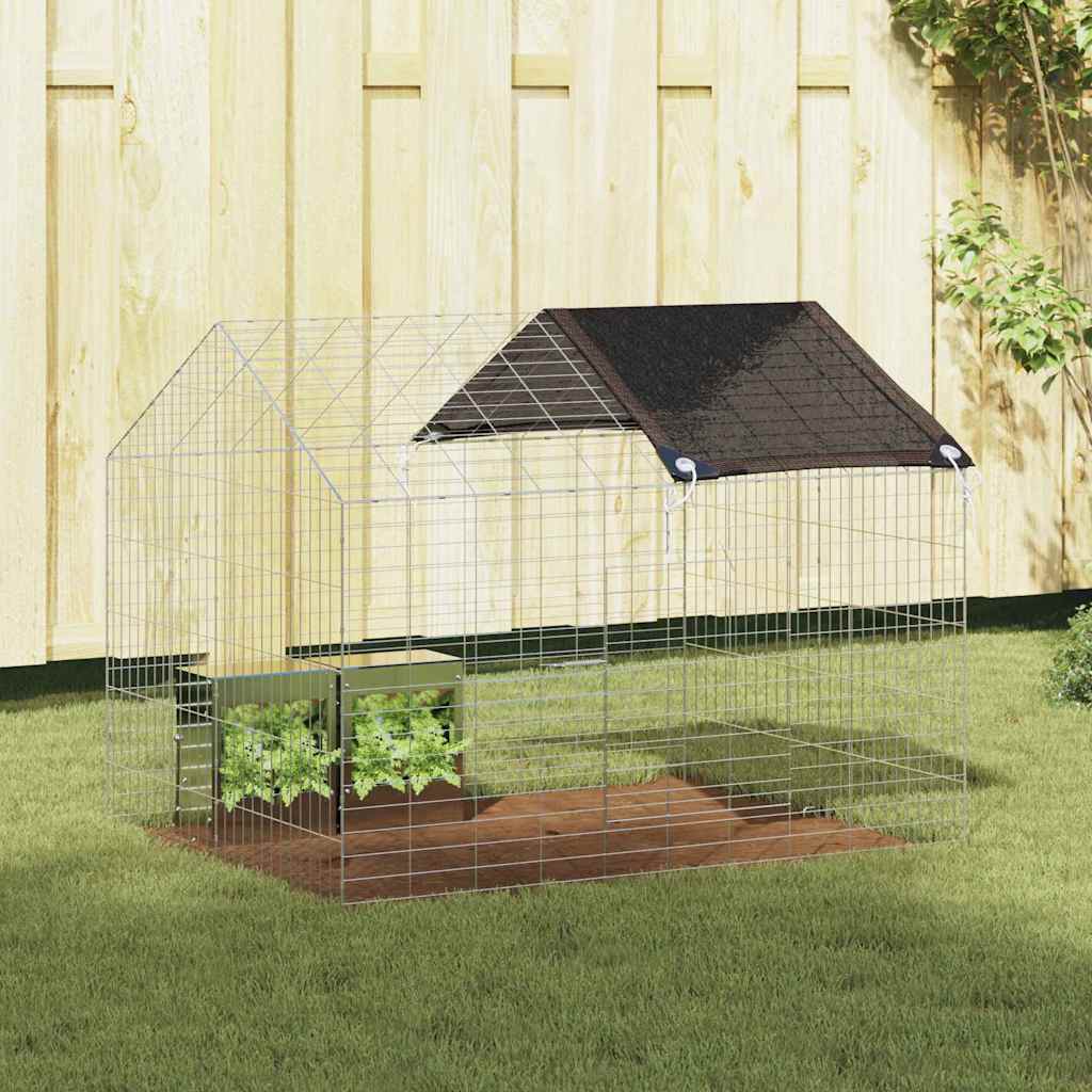 Jaula Para Conejos Plateado 600 X 78 X 78 Cm Acero Galvanizado