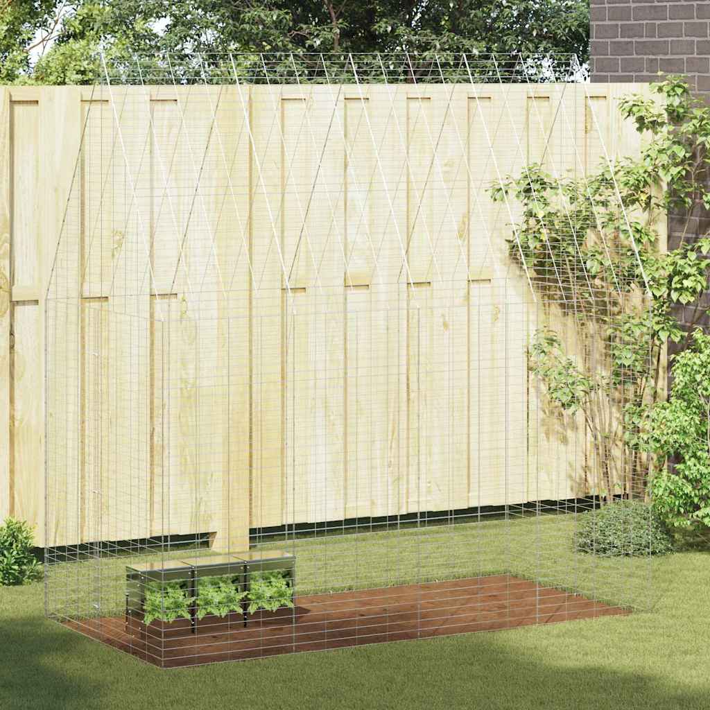 Jaula Para Pollos 2 Pcs Plateado 600 X 100 X 210 Cm