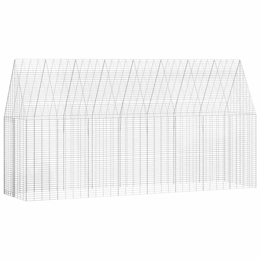Jaula Para Pollos 2 Pcs Plateado 600 X 100 X 210 Cm
