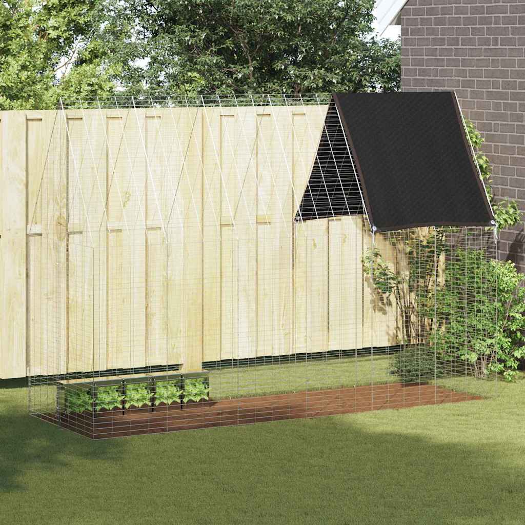 Jaula Para Pollos 2 Pcs Plateado 600 X 100 X 210 Cm